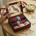 Multi-Color Velvet Pearl Bangle Set for Women – 2 Hands Combo Box
