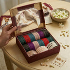 Multi-Color Velvet Pearl Bangle Set for Women – 2 Hands Combo Box