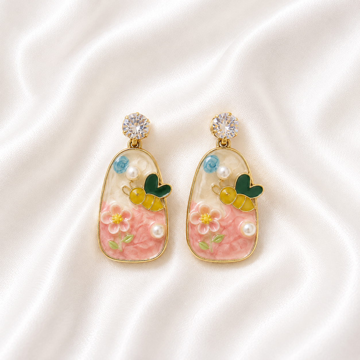 Floral Enamel Earrings