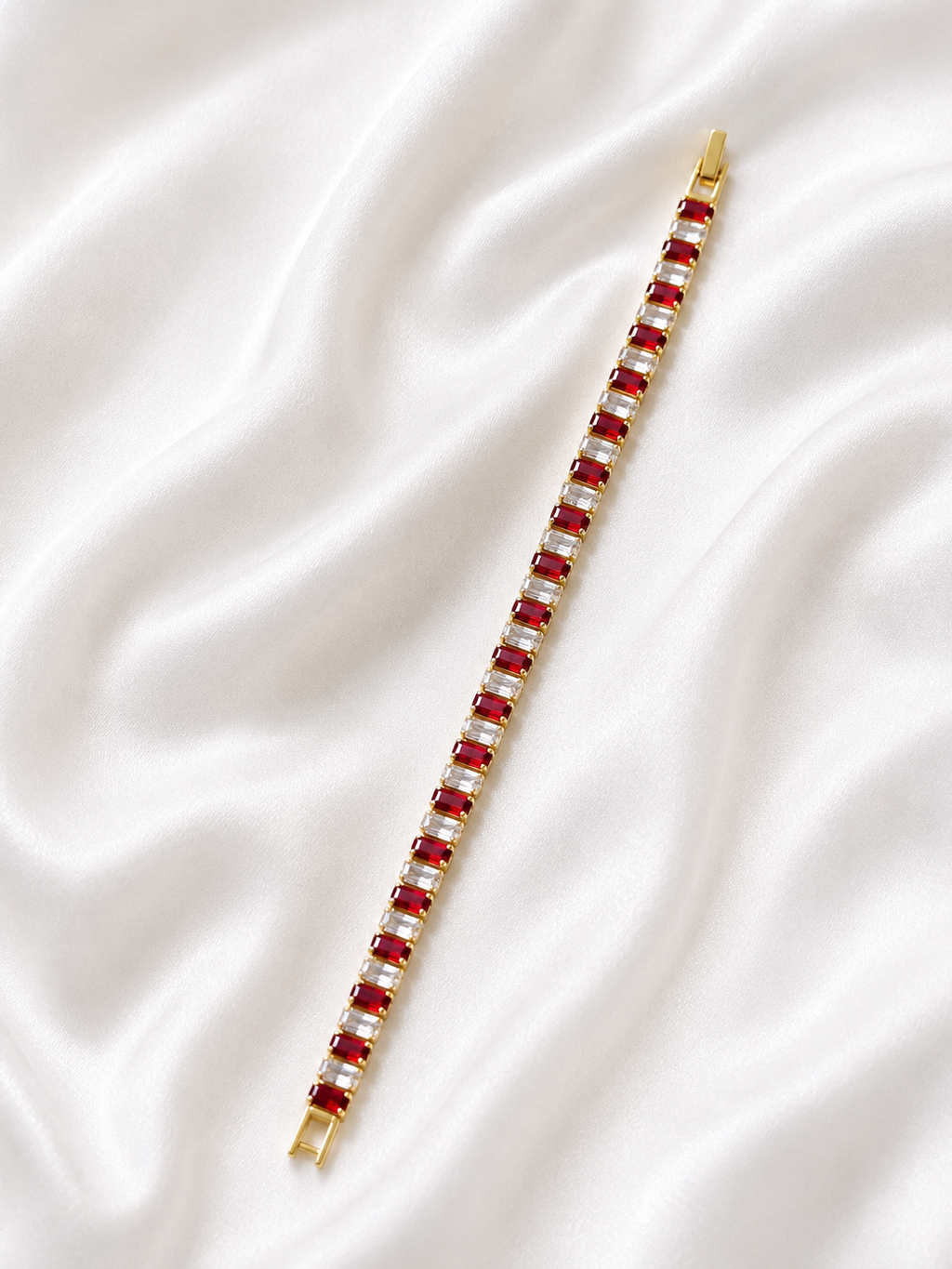 Baguette Tennis Bracelet – Gold Plated