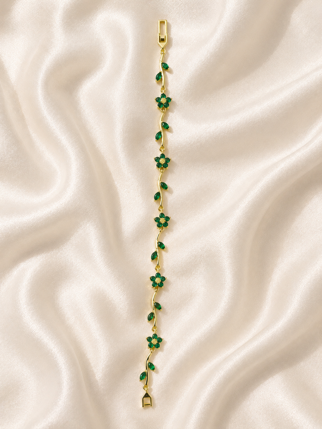 Emerald Floral Bracelet