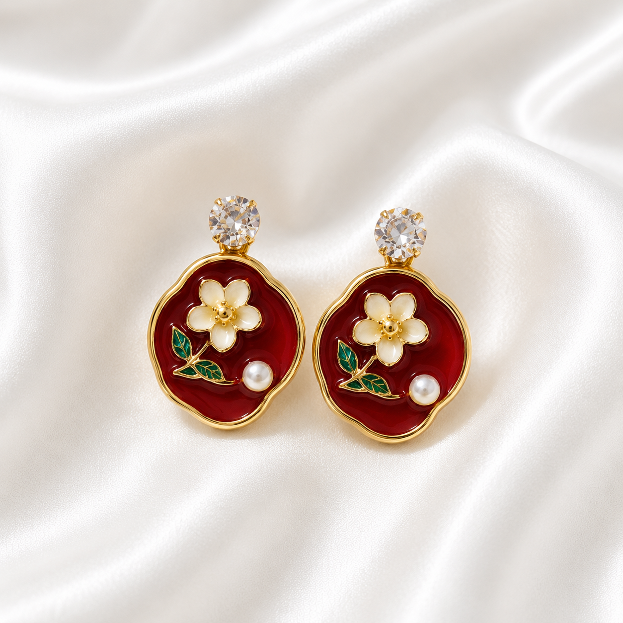 Floral Enamel earrings