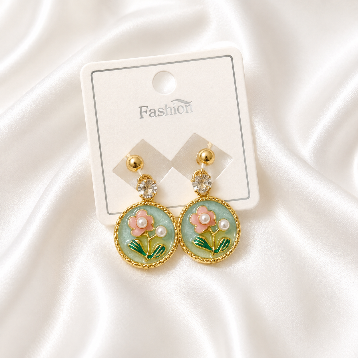 Floral Enamel Earrings