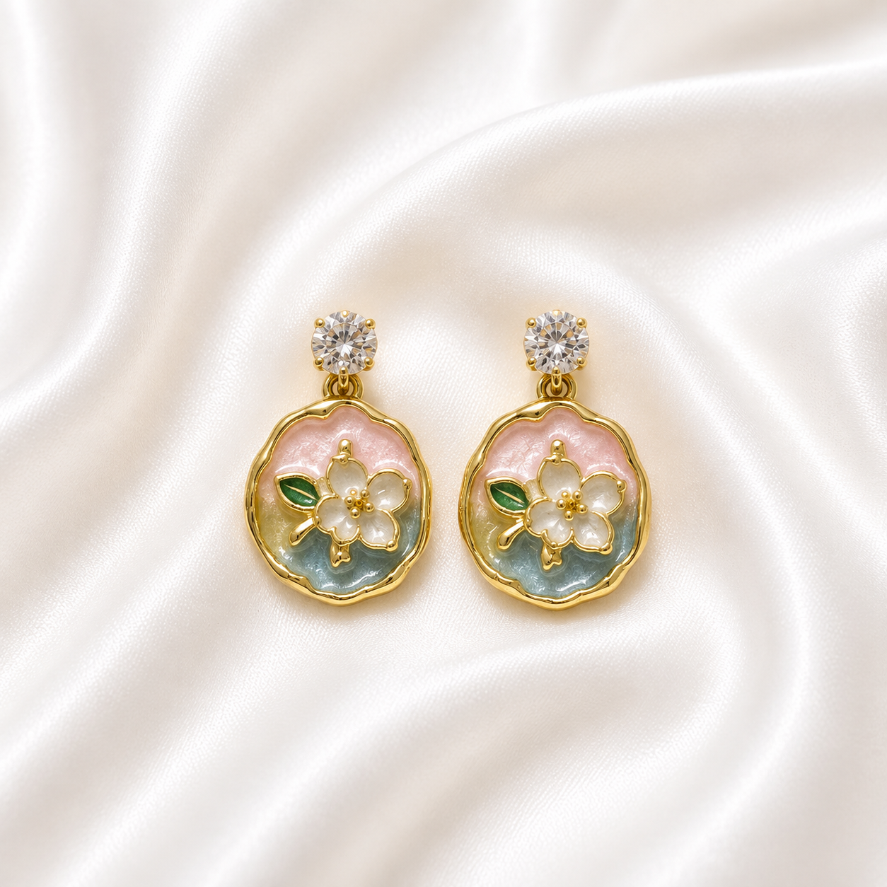 Floral Enamel earrings