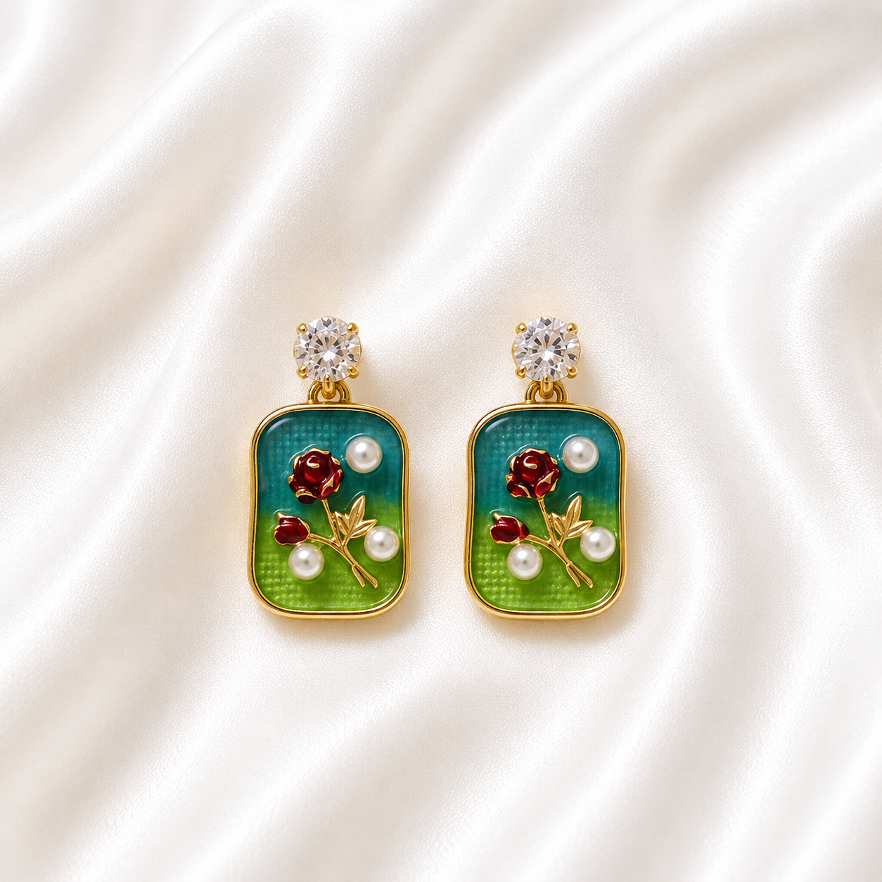 Floral Enamel Earrings