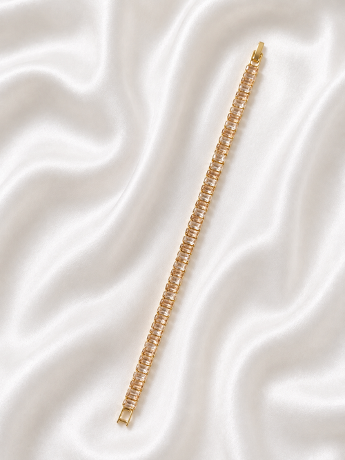 Baguette Tennis Bracelet – Gold Plated