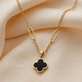 Four Leaf Clover Pendant Necklace - Gold plated chain