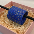 Royal Dot Dark Blue Velvet Bangles Set for Women (Per Dozen)