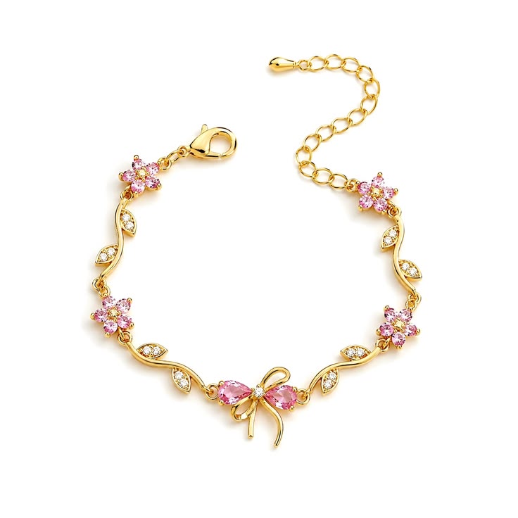 Pink bow bracelet