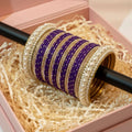 Velvet Pearl Bangles - Royal Purple Velvet Bangles for Women