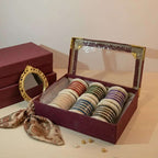 Royal Velvet Pearl Bangles Combo Box for Women