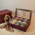 Royal Velvet Pearl Bangles Combo Box for Women
