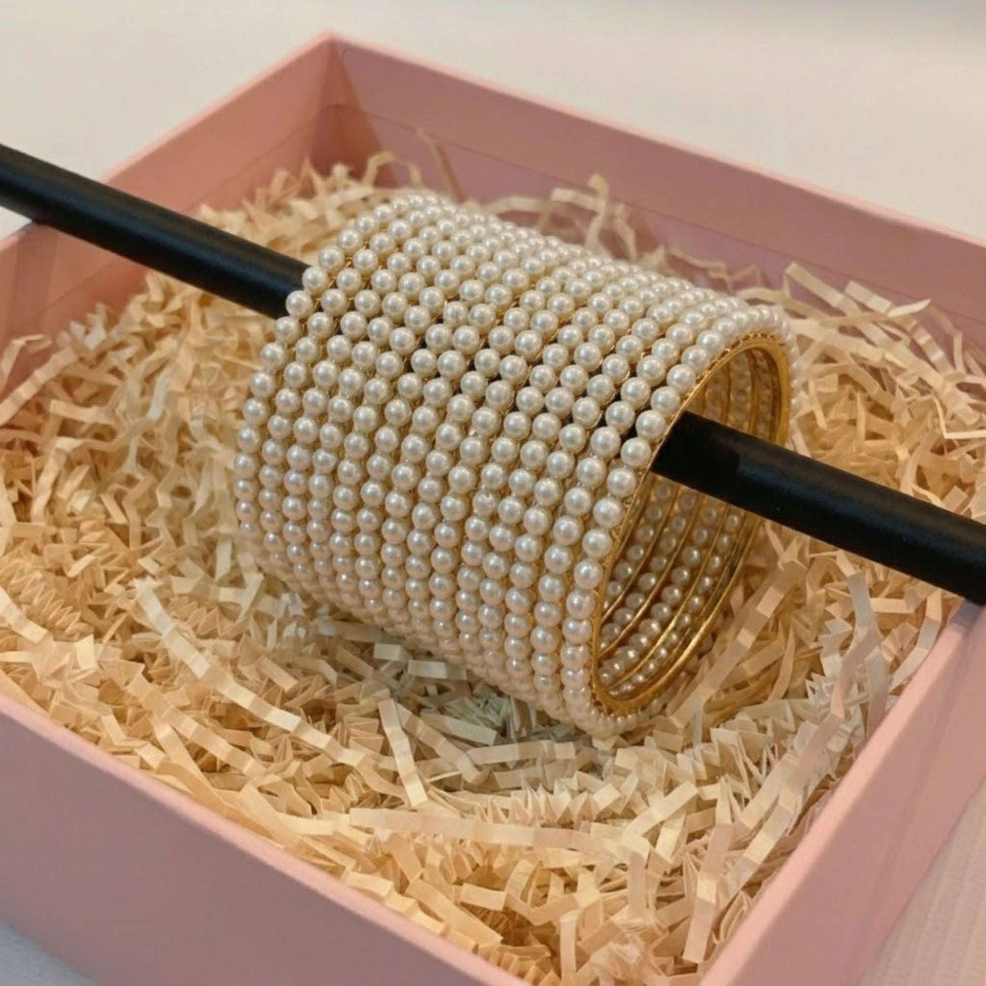 Trendy Hania Amir Inspired Pearl Bangles Set – 24 Pieces / 2 Dozen