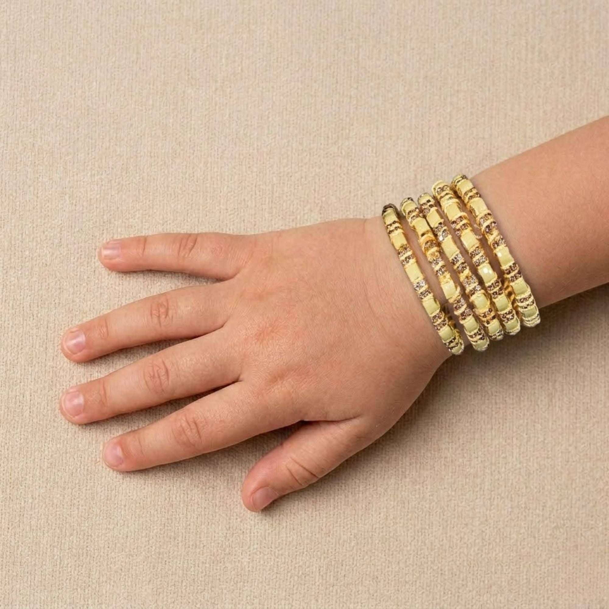 Golden Yellow Kids Bangles Set