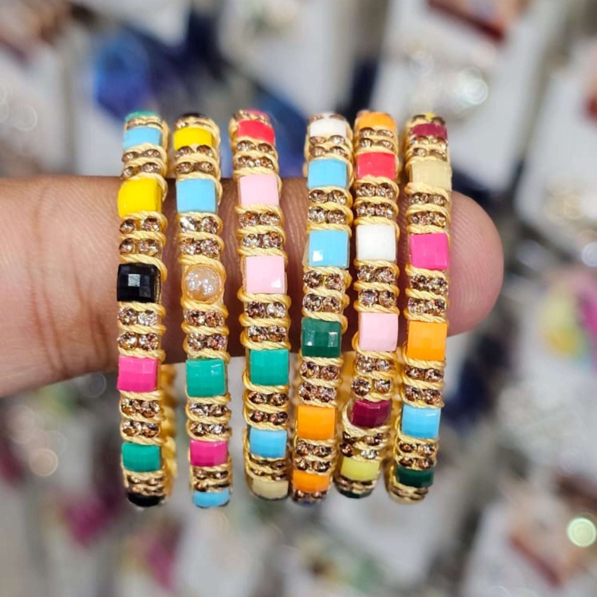 Rainbow Candy Kids Bangles Set – Multicolor